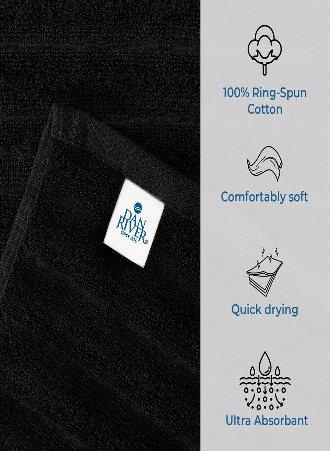 DAN RIVER Pack of 2 Bath Sheet 35x70 Inches, Ribbed Oversized Black Bath Towels, Fluffy and Thick Extra Large Bath Sheets - Image 3
