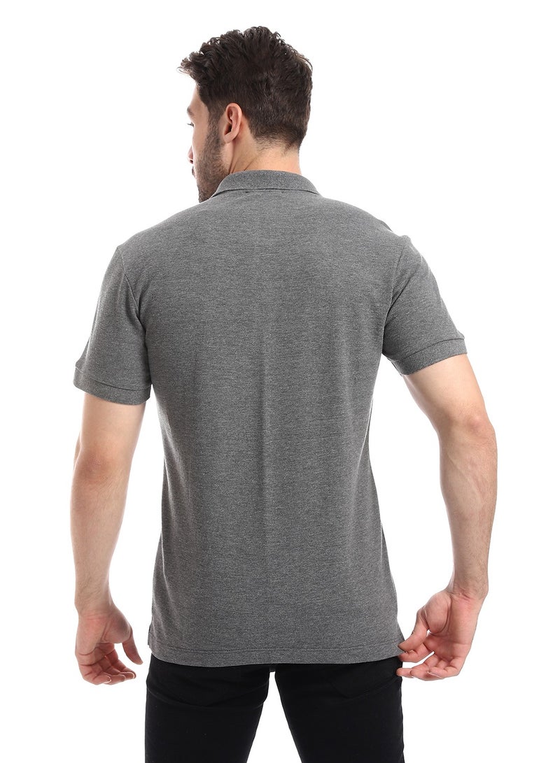 WHITE RABBIT Pique Pattern Turn Down Collar Polo Shirt  - Image 4