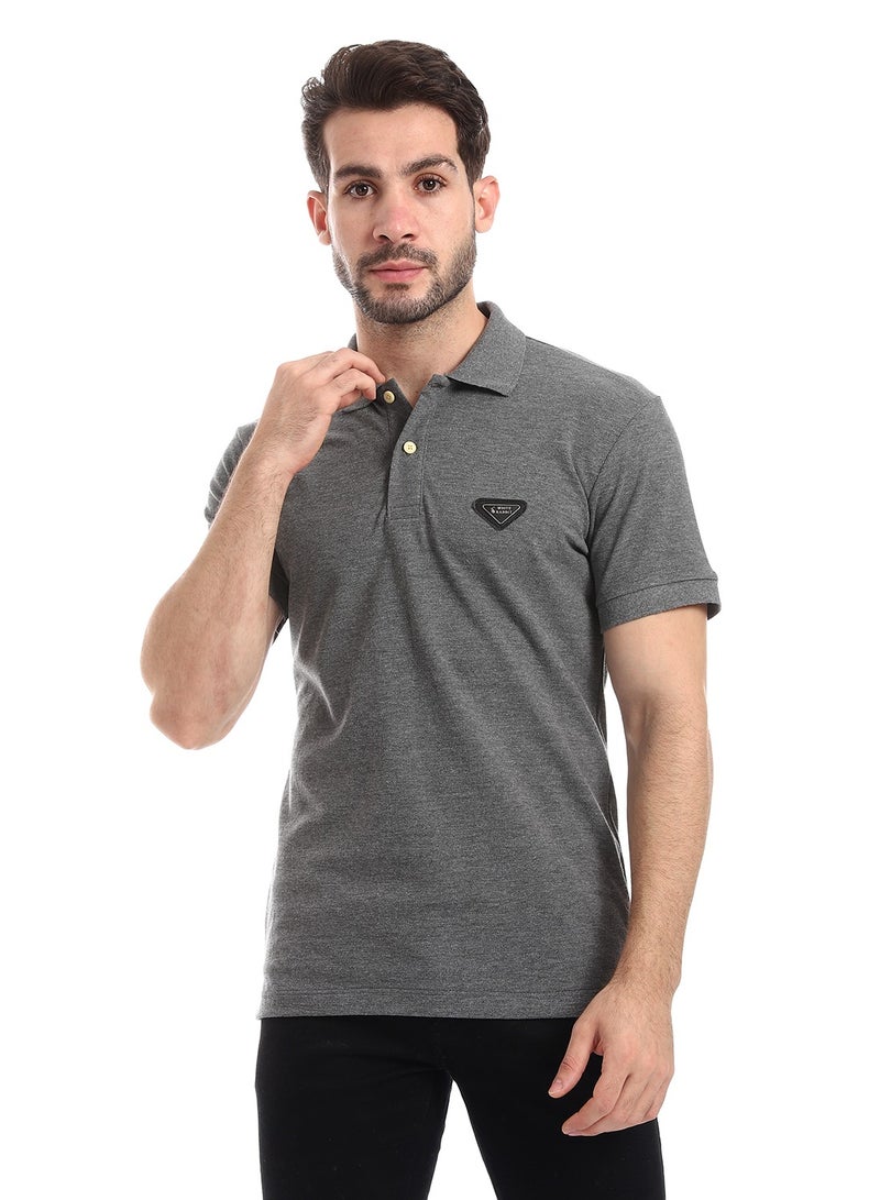 WHITE RABBIT Pique Pattern Turn Down Collar Polo Shirt  - Image 1