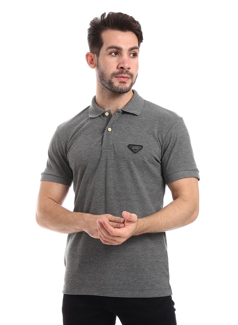 WHITE RABBIT Pique Pattern Turn Down Collar Polo Shirt  - Image 2