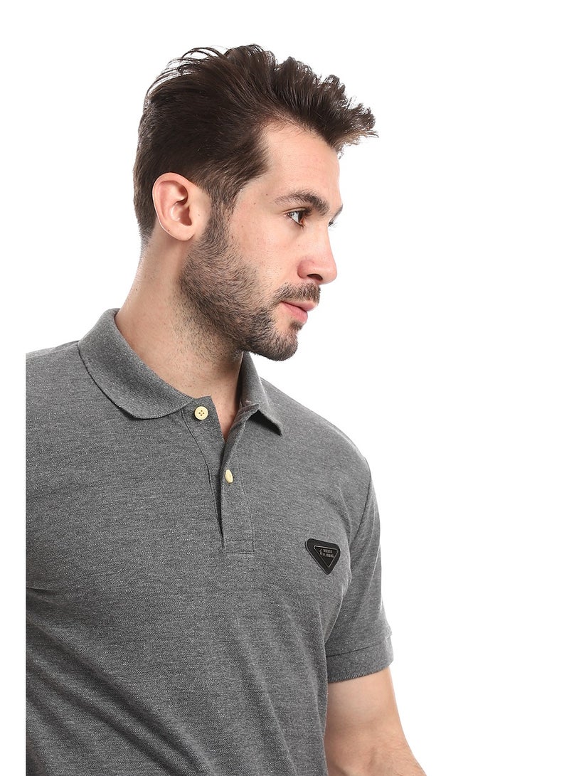 WHITE RABBIT Pique Pattern Turn Down Collar Polo Shirt  - Image 3