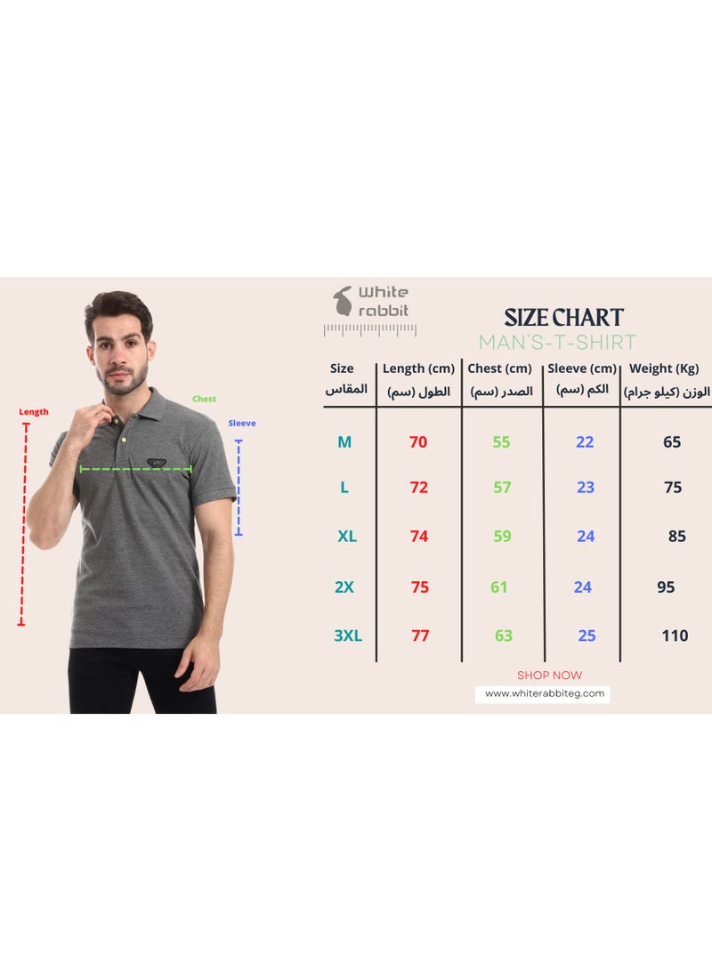 WHITE RABBIT Pique Pattern Turn Down Collar Polo Shirt  - Image 5