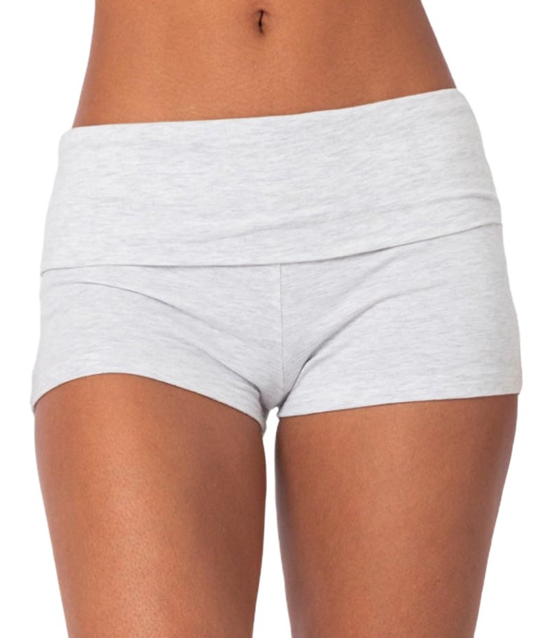 KMBANGI Women Fold Over Shorts Elastic Waist Y2k Lounge Shorts Foldover Cute Pajama Bottoms Soft Sleepwear(Bodycon Grey,M) - Image 1