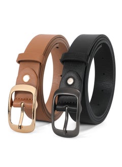 2 Pack Fashion Ladies Belts Women Leather Belts With Pin Buckle For Jeans Pants