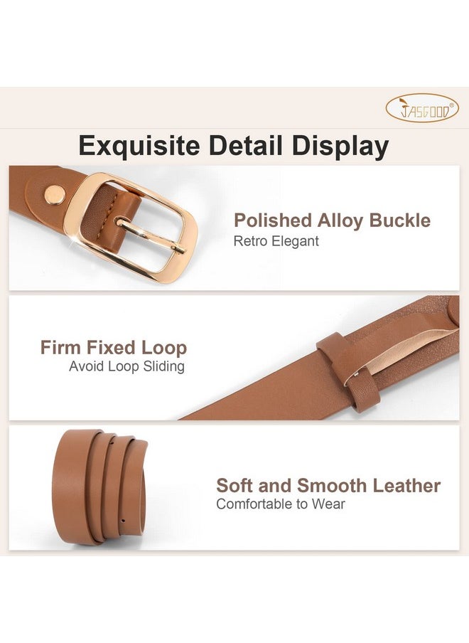 JASGOOD - 2 Pack Fashion Ladies Belts Women Leather Belts With Pin Buckle For Jeans Pants - Image 1