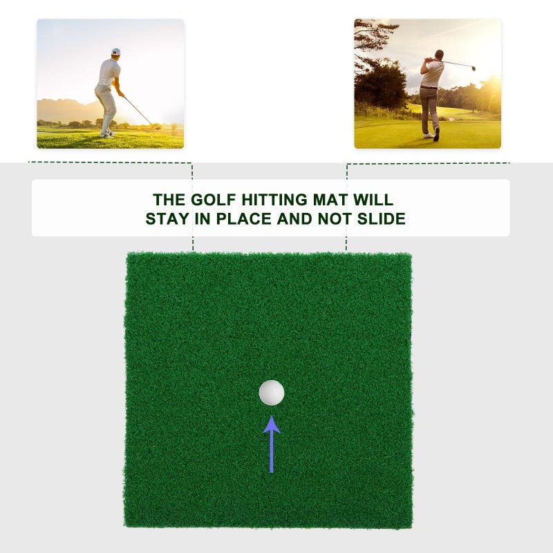 Portable Golf Practice Hitting Mat 30x30cm Turf Surface Indoor Outdoor Training Pad - Image 4