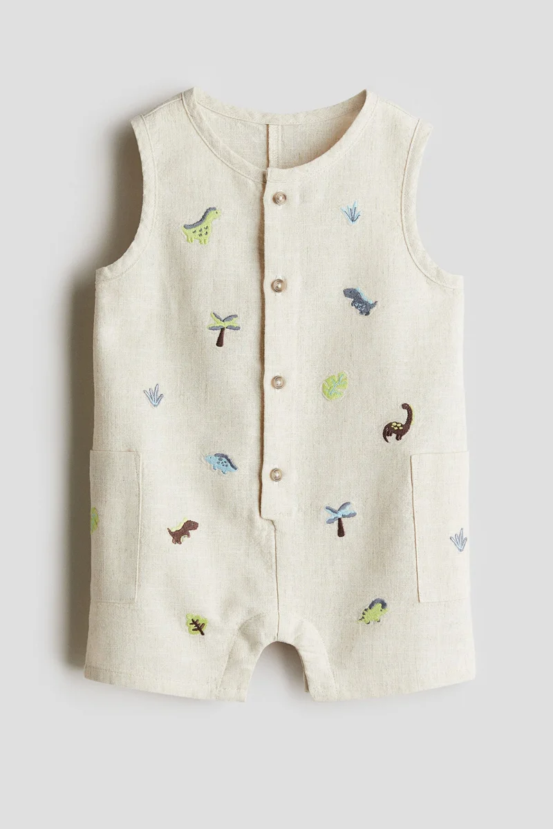 اتش اند ام Embroidery-detail romper suit