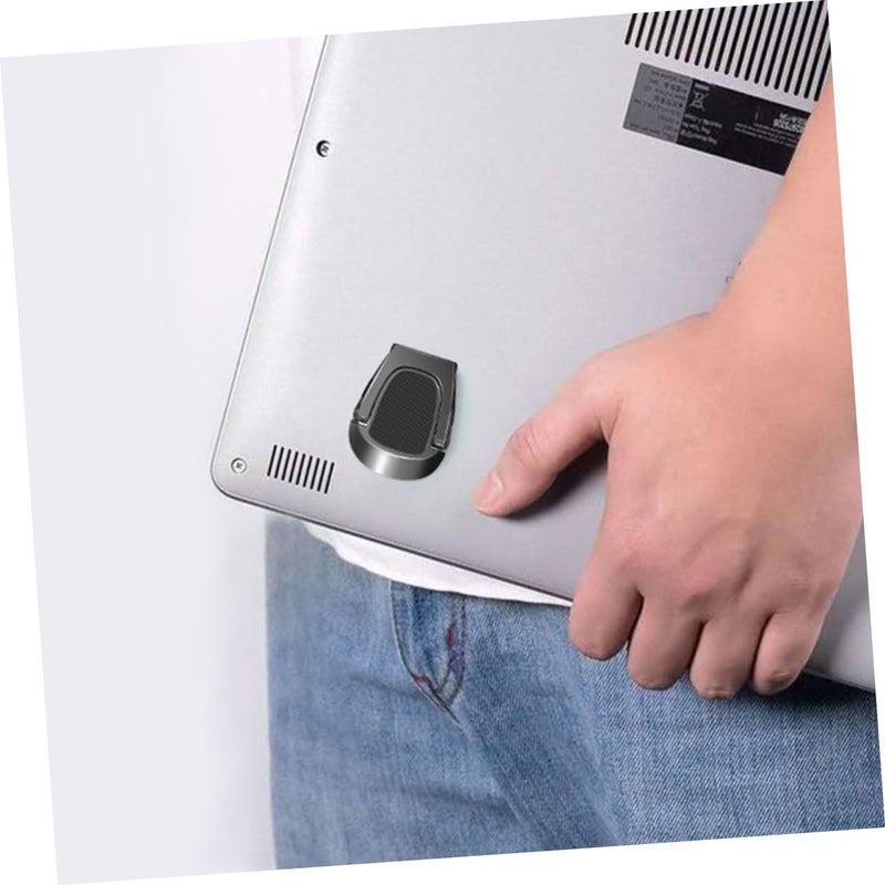 Aluminum Alloy Foldable Vertical Laptop Stand Portable Notebook Riser Holder for Desk Travel Home Black - Image 4