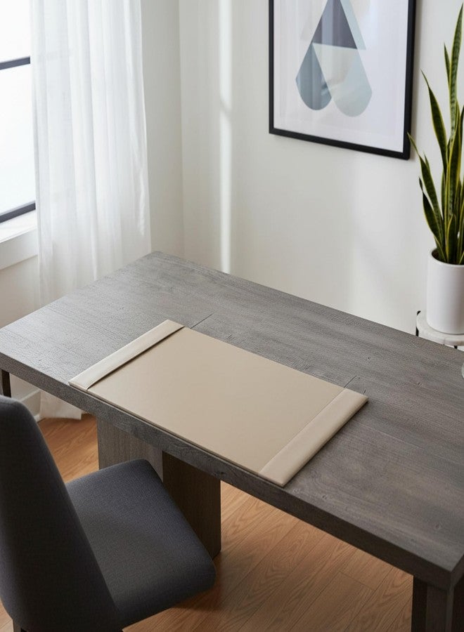 Dacasso White Latte Bonded Leather 30" x 18" Side-Rail Desk Pad - Image 3