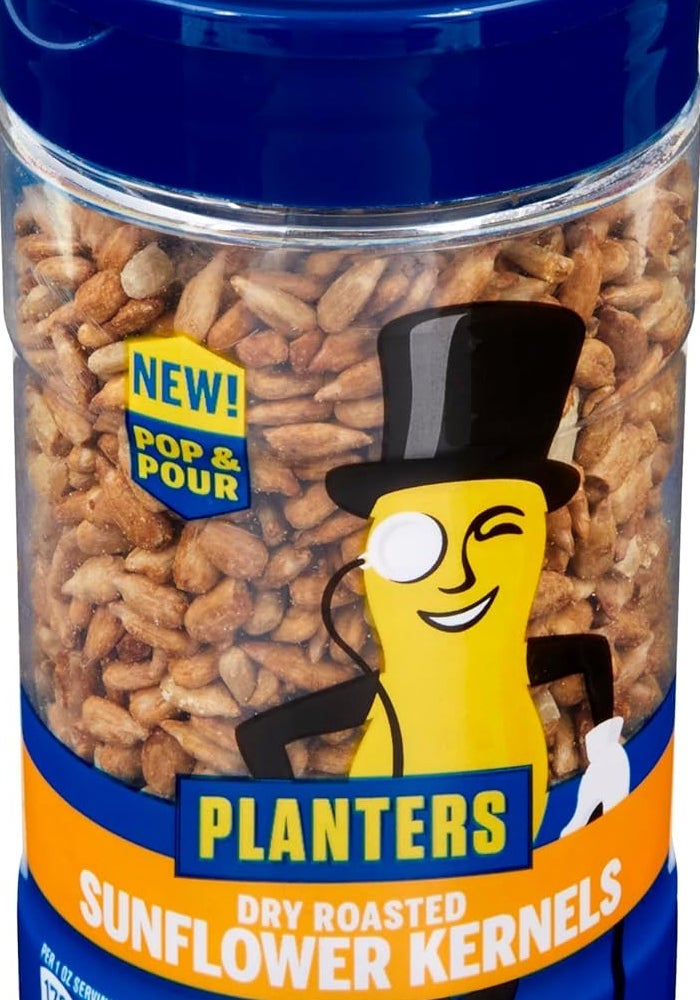 PLANTERS Pop & Pour Dry Roasted Sunflower Kernels - 5.85 oz Jar (Pack of 12) - Convenient Portable Snack - Image 4