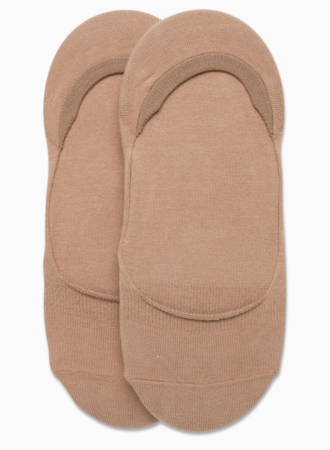 كول هان جوارب كول هان النسائية القصيرة - عبوة من قطعتين، جوارب قطنية خفيفة الوزن غير مرئية للنساء مع دعم لقوس القدم، مقاس الحذاء: 4-10، لون بيج - Image 4