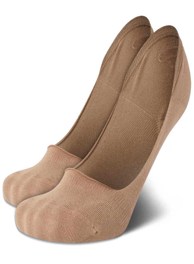 كول هان جوارب كول هان النسائية القصيرة - عبوة من قطعتين، جوارب قطنية خفيفة الوزن غير مرئية للنساء مع دعم لقوس القدم، مقاس الحذاء: 4-10، لون بيج - Image 1