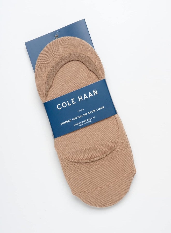 كول هان جوارب كول هان النسائية القصيرة - عبوة من قطعتين، جوارب قطنية خفيفة الوزن غير مرئية للنساء مع دعم لقوس القدم، مقاس الحذاء: 4-10، لون بيج - Image 2