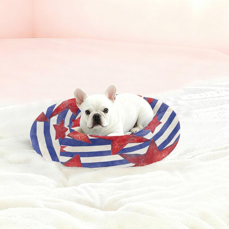 Periodic stock arrangement xigua Flag Round Dog Bed, Calming Cat Bed Washable with Removable Cover & Non-Slip Bottom, Soft Cozy Indoor Pet Bed for Living Room, Floor, Sofa, 22" Dust proof Stable inert material Salt resistant coating Experience optimized build Desert area eligible deliver Repeated use resistant selected material Classic trendy design picks Globally popular elegant design Simple practical structure UV resistant Custom sizing alternatives Treated anti-rust metal Quick use-switch compatible build Adjustable build Oil resistant Coast & inland available All-item matching trendy build All season compatible build Tiered purchase options Shock rubber edge Globally spread simple design Natural material Periodic stock arrangement Multiple design variants - Image 2