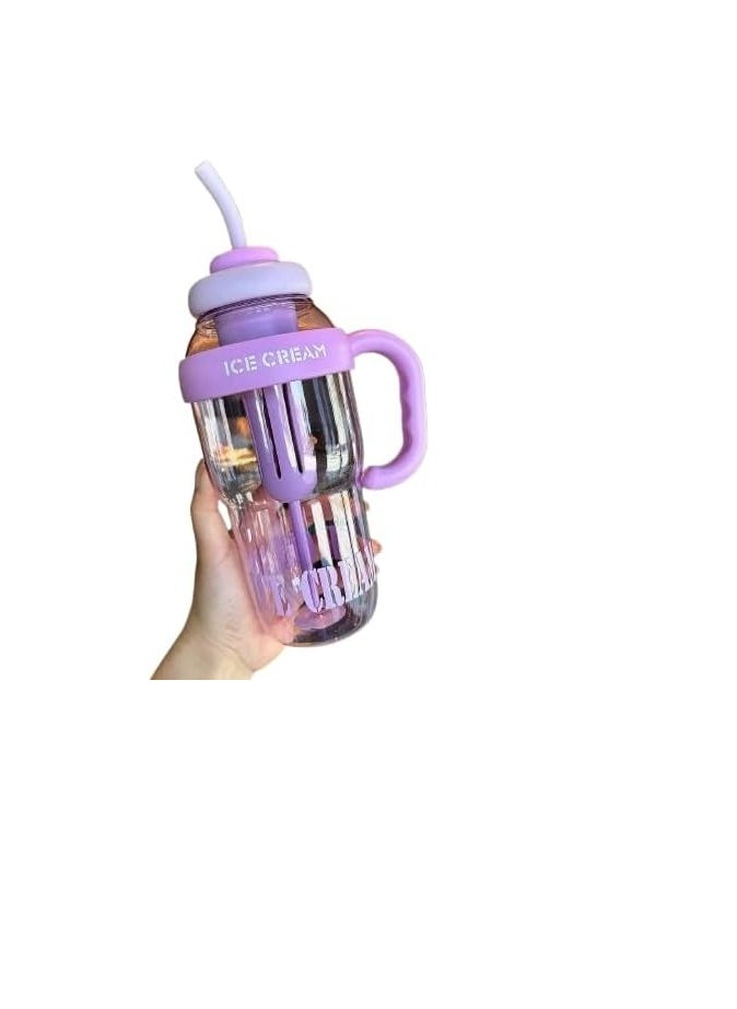 Generic - Water Bottle with Strong Handle - Practical and Comfortable Design OM (Purple) - Image 1