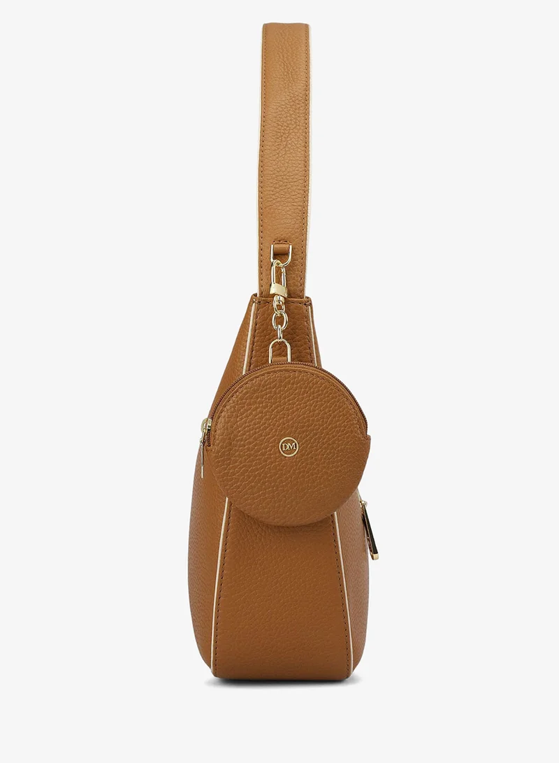 Da Milano Caramel Medium Wax Leather Hobo - Caramel for Women | Best Price UAE