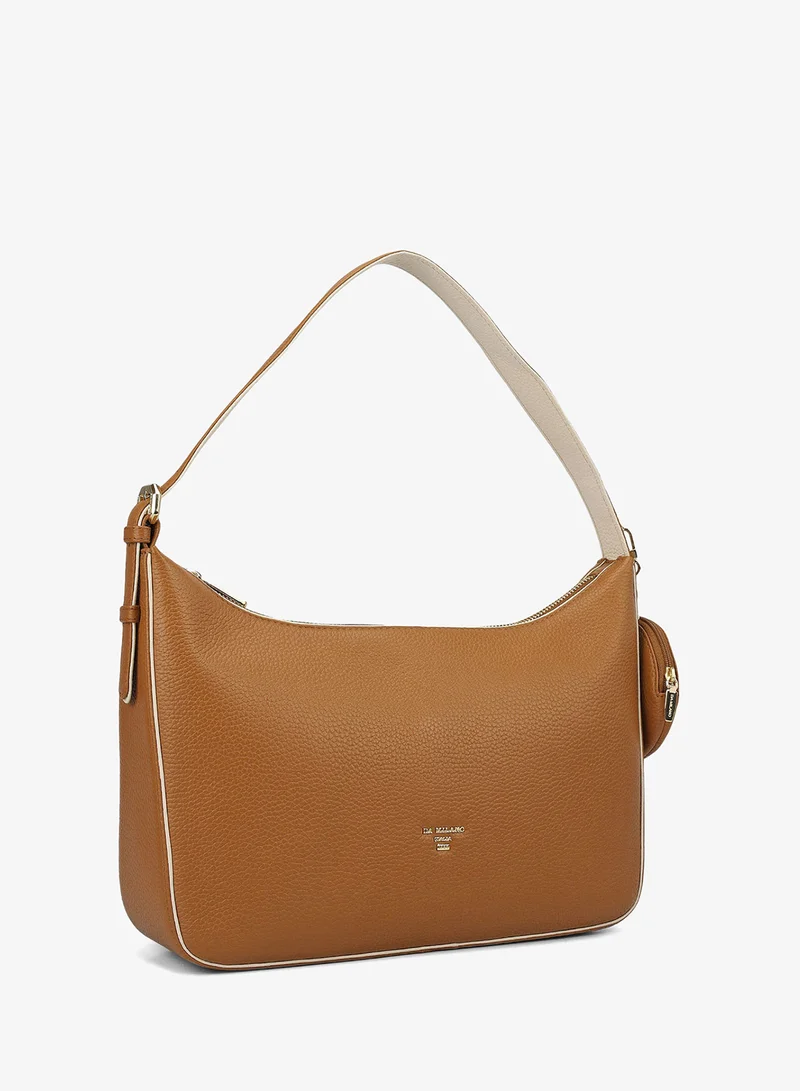 Da Milano Medium Wax Leather Hobo - Caramel