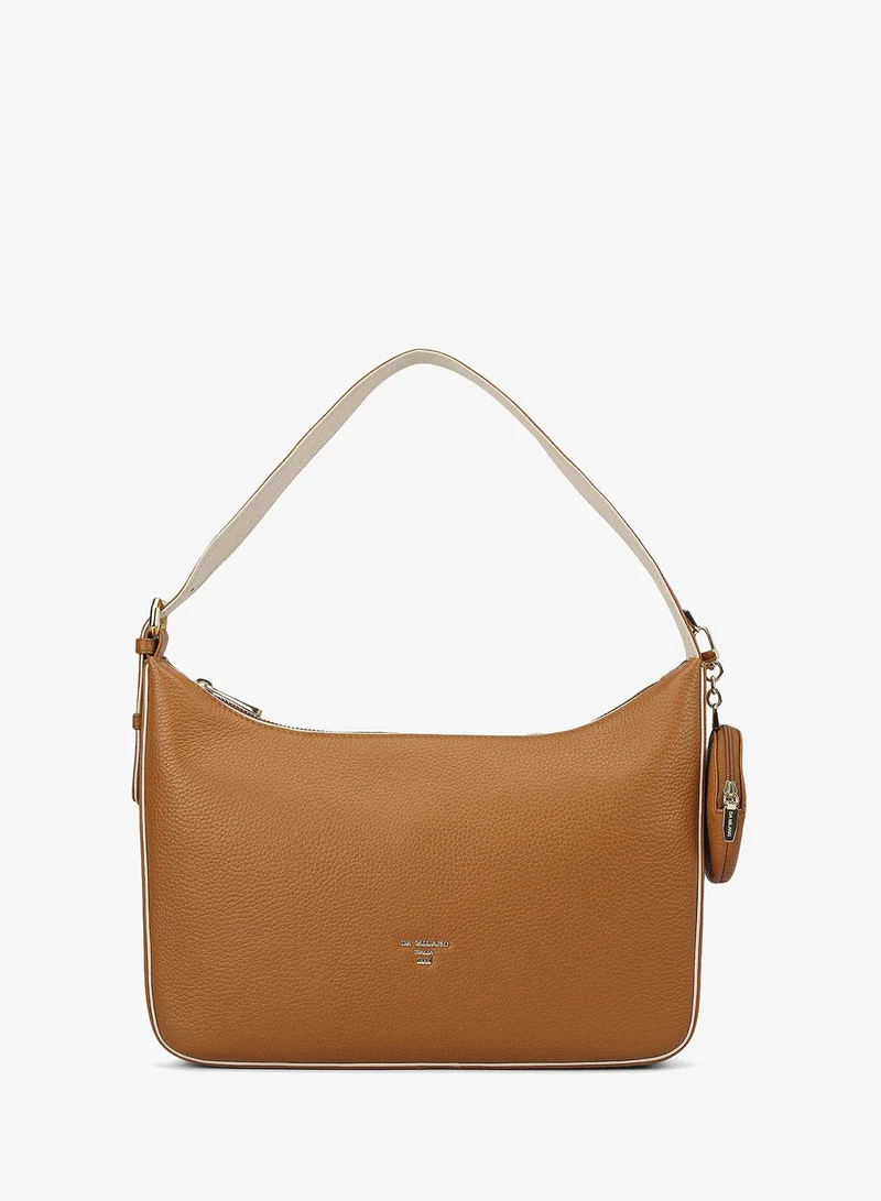 Da Milano Da Milano Women's Wax-Finish Leather Hobo Handbag - Caramel (LB-00432B)