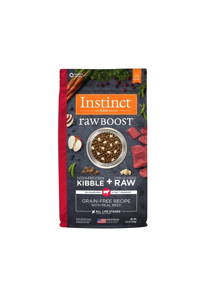 Instinct طعام جاف للكلاب من إنستينكت رو بوست كيبيل بلحم البقر الحقيقي - 10 أرطال - Image 1