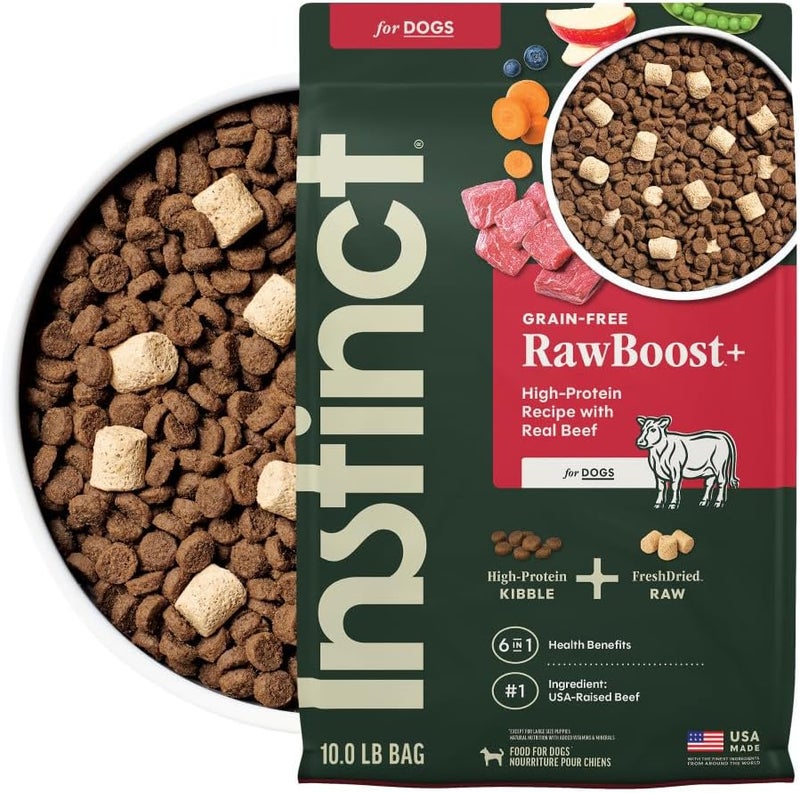 Instinct طعام جاف للكلاب من إنستينكت رو بوست كيبيل بلحم البقر الحقيقي - 10 أرطال - Image 2