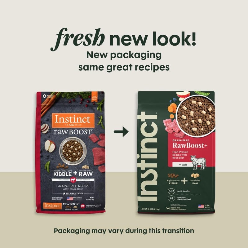 Instinct طعام جاف للكلاب من إنستينكت رو بوست كيبيل بلحم البقر الحقيقي - 10 أرطال - Image 3