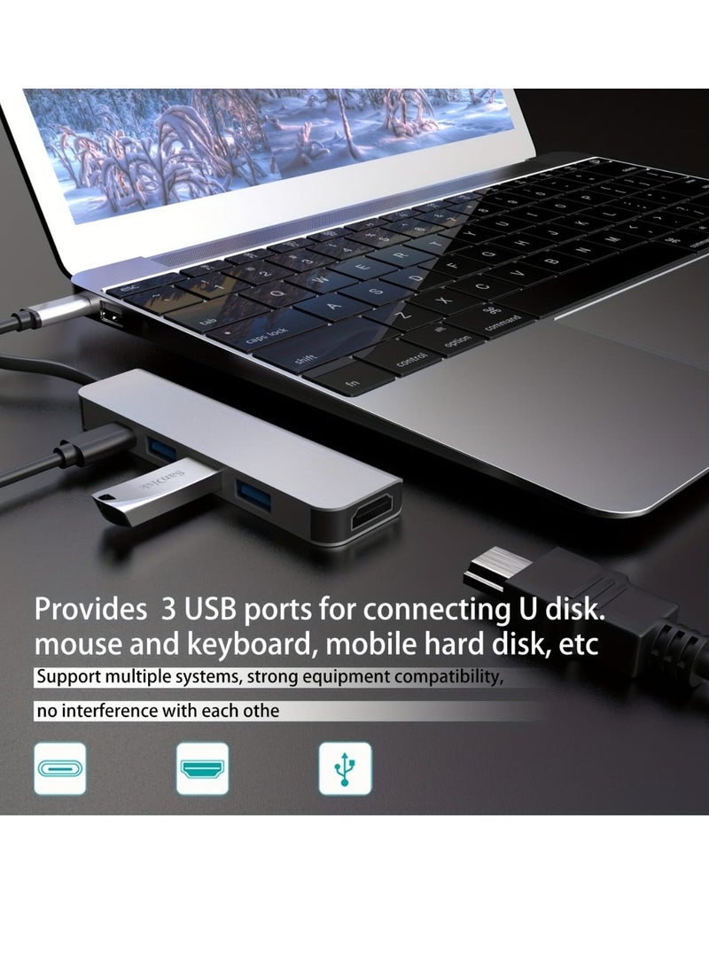 Beauenty Multi-Function 5 In 1 Hub with HDTV Port and 3 USB Ports and USB-C Port and Type-C Port - Image 2