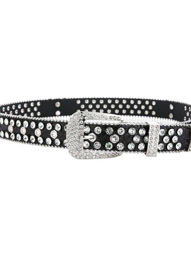 Generic New denim style PU personality wild rhinestone belt  - Image 1