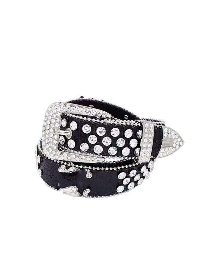 Generic New denim style PU personality wild rhinestone belt  - Image 4