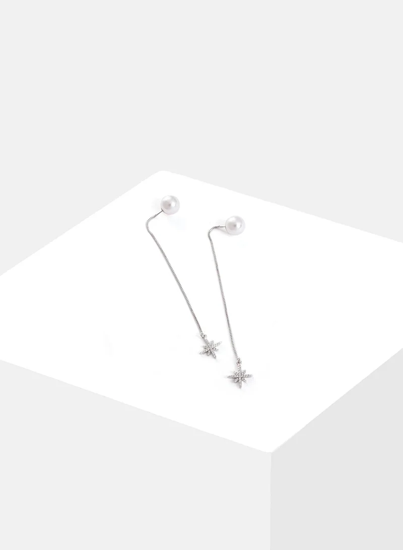 SOHI White Pearls Contemporary Artificial Drop Earring Jewellery