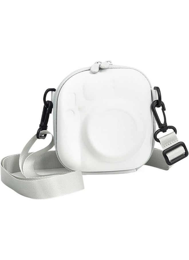 O Ozone - Universal Protective Camera Case for Fujifilm Instax Mini 12 11 9 8 SE 7+ 40, Instant Camera Bag Hard EVA Case with Shoulder Strap- Clay White - Image 1