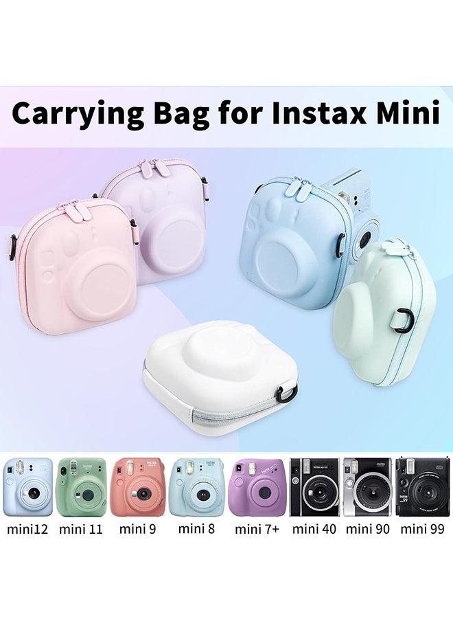 O Ozone - Universal Protective Camera Case for Fujifilm Instax Mini 12 11 9 8 SE 7+ 40, Instant Camera Bag Hard EVA Case with Shoulder Strap- Clay White - Image 1