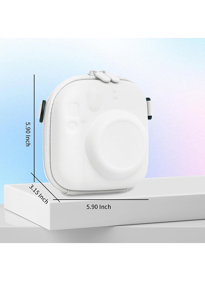 O Ozone - Universal Protective Camera Case for Fujifilm Instax Mini 12 11 9 8 SE 7+ 40, Instant Camera Bag Hard EVA Case with Shoulder Strap- Clay White - Image 1