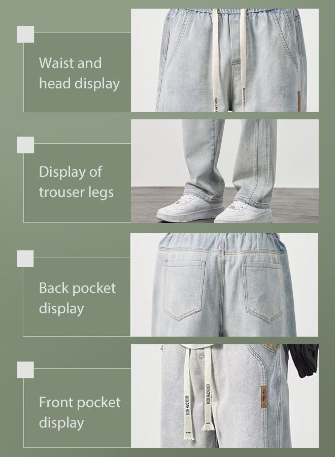 Men's long denim pants summer casual jeans breathable lightweight everyday wear outdoor pants - Image 5
