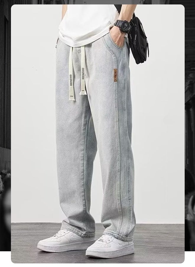 Men's long denim pants summer casual jeans breathable lightweight everyday wear outdoor pants - Image 1