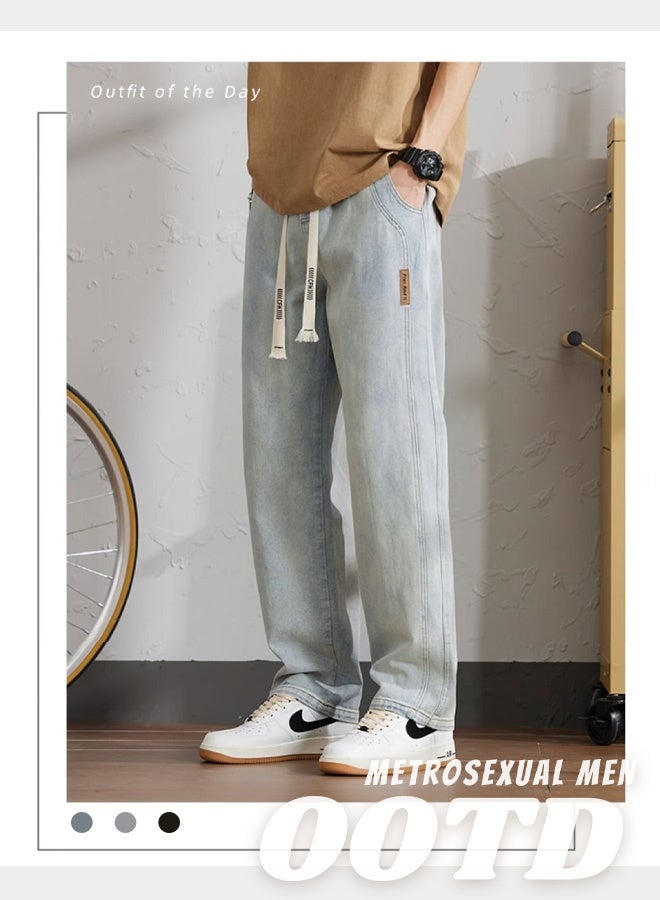 Men's long denim pants summer casual jeans breathable lightweight everyday wear outdoor pants - Image 4