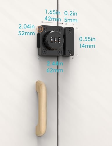 I-EASYDWW Combination Cabinet Latch, Keyless Drawer Lock, Easy to Install, Suitable for Kitchen Cabinet, Office Drawer, Wooden Furniture, One-Way Door, Etc (Black, 1 Pack) - Image 2