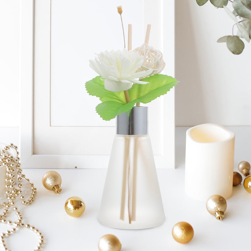 3Pcs Glass Diffuser Bottle DIY Fragrance Bottle with Dried Flower Rattan Desk Decoration - Image 3