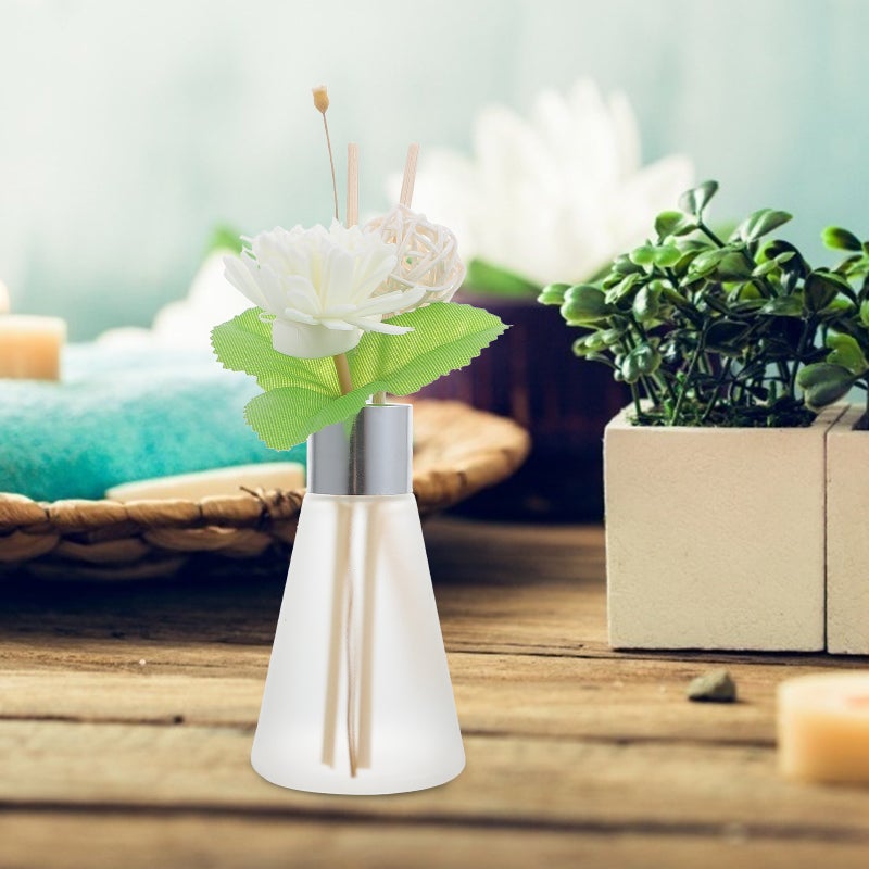 3Pcs Glass Diffuser Bottle DIY Fragrance Bottle with Dried Flower Rattan Desk Decoration - Image 4
