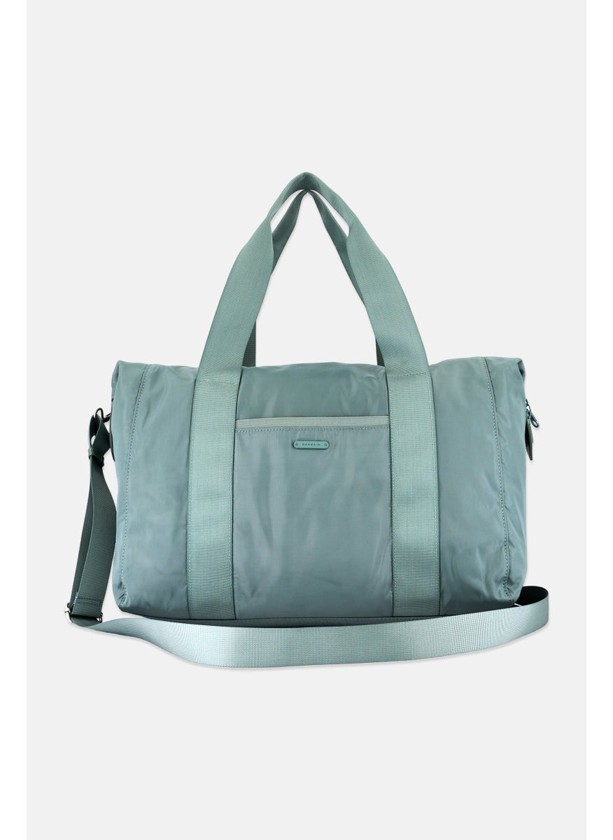 Danskin Women Brand Logo Duffle Bag With Mini Pouch L 54 x H 33 x W 15 cm, Sage Green  - Image 2
