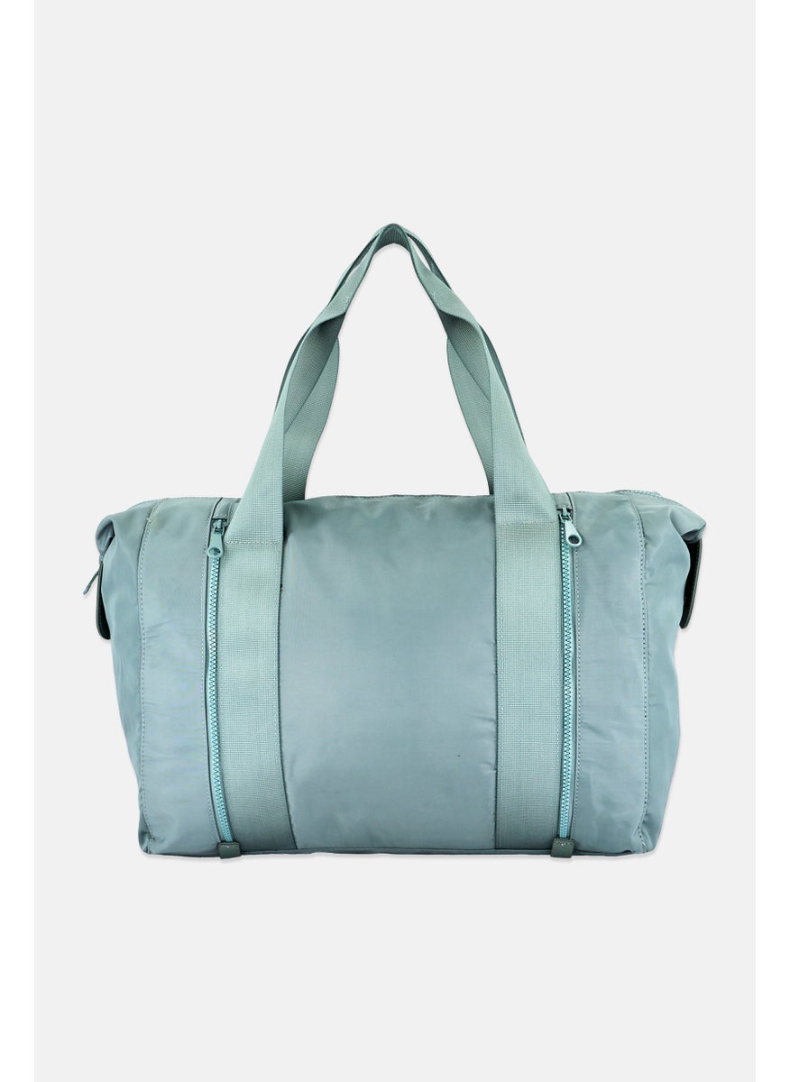 Danskin Women Brand Logo Duffle Bag With Mini Pouch L 54 x H 33 x W 15 cm, Sage Green  - Image 3