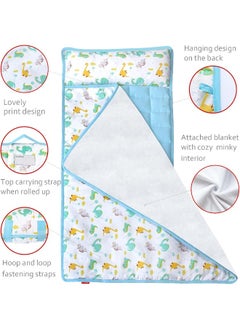 Moonsea Moonsea Nap Mat for Toddlers Dinosaur with Pillow and Fleece Minky Blanket, Lightweight Perfect for Kids Preschool, Daycare, Travel Sleeping Bag Boys Girls, 21" x 50" Fit on a Standard Cot  - Image 3