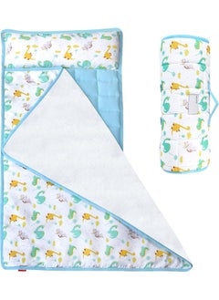 Moonsea Moonsea Nap Mat for Toddlers Dinosaur with Pillow and Fleece Minky Blanket, Lightweight Perfect for Kids Preschool, Daycare, Travel Sleeping Bag Boys Girls, 21" x 50" Fit on a Standard Cot  - Image 1