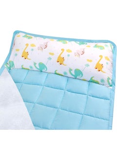 Moonsea Moonsea Nap Mat for Toddlers Dinosaur with Pillow and Fleece Minky Blanket, Lightweight Perfect for Kids Preschool, Daycare, Travel Sleeping Bag Boys Girls, 21" x 50" Fit on a Standard Cot  - Image 2