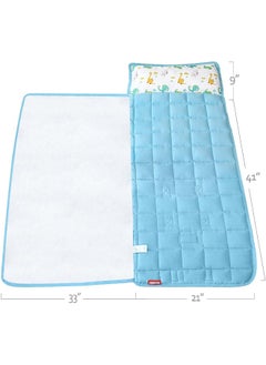 Moonsea Moonsea Nap Mat for Toddlers Dinosaur with Pillow and Fleece Minky Blanket, Lightweight Perfect for Kids Preschool, Daycare, Travel Sleeping Bag Boys Girls, 21" x 50" Fit on a Standard Cot  - Image 5