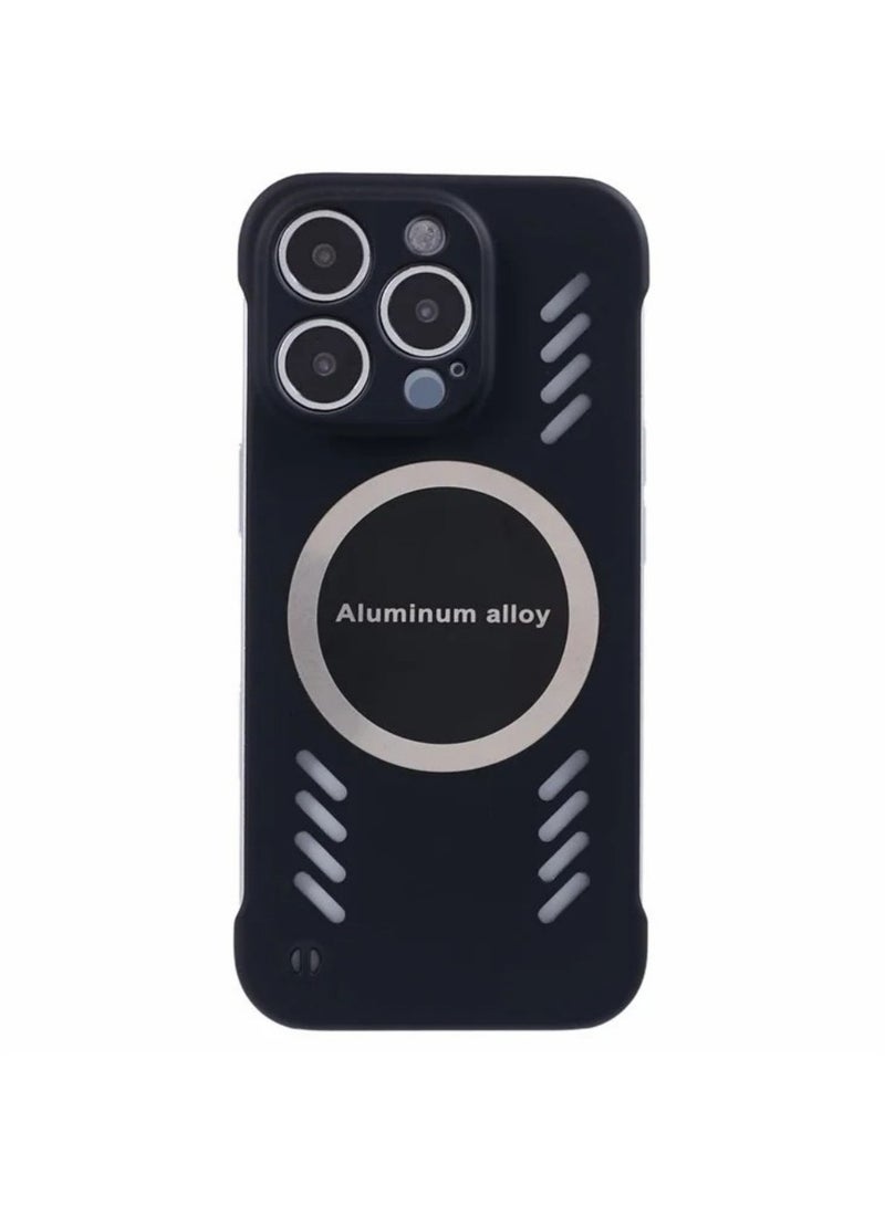 ايكارلوس حافظة هاتف iPhone 16 Pro Max صلبة من البولي كربونات بدون إطار مع تبديد الحرارة - أسود - Image 2