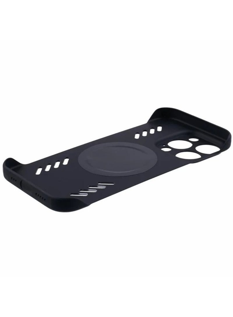 ايكارلوس حافظة هاتف iPhone 16 Pro Max صلبة من البولي كربونات بدون إطار مع تبديد الحرارة - أسود - Image 4