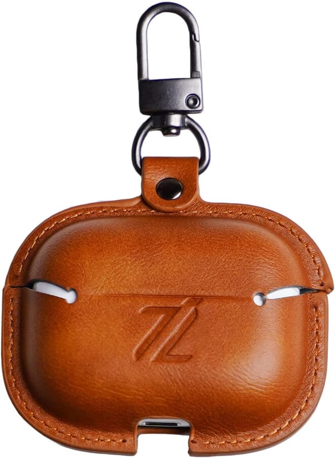 IZONE Apple Airpods Leather Case Classy Cover - Elevate Your Airpods Experience, Stylish Leather Case for Apple Airpods - Class and Protection Combined - Airpods Leather Case (Airpods 3, Brown)