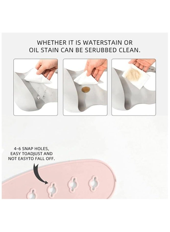 Pixie Baby Silicone Bibs Easily Clean Pack of 3, Soft Adjustable Waterproof Toddler Silicone Bibs for Babies Girl and Boy (Fox) - Image 2