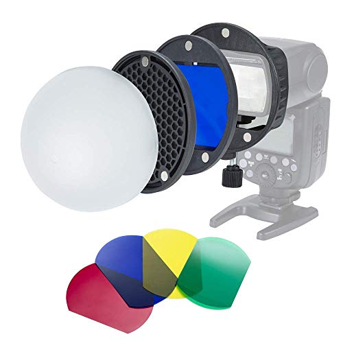 HIFFIN MagDome Color Filter Reflector Honeycomb Diffuser Ball Photo Accessories Kits for GODOX YONGNUO Canon Nikon Sony Flash Replace AK-R1 S-R1 Compatibility for Godox YONGNUO TRIOPO etc. - Image 2