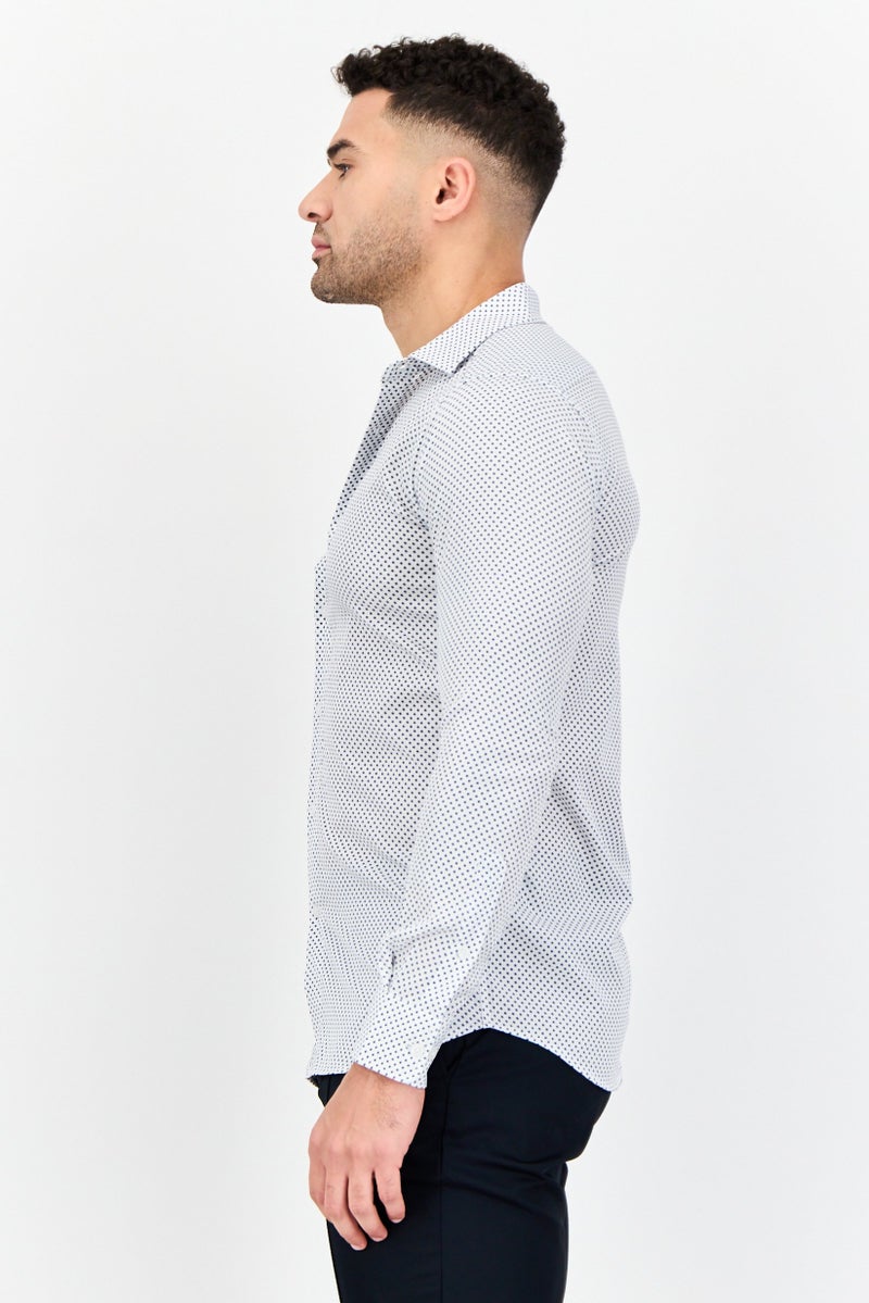 Scotch & Soda Men Modern Fit Allover Print Long Sleeve Dress Shirt, Multicolor - Image 2